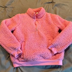 Cute Sherpa like 3/4 zip pull over sweater / sweatshirt